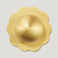 Plank Hardware ADA Scallop Cabinet Knob Backplate - Brass