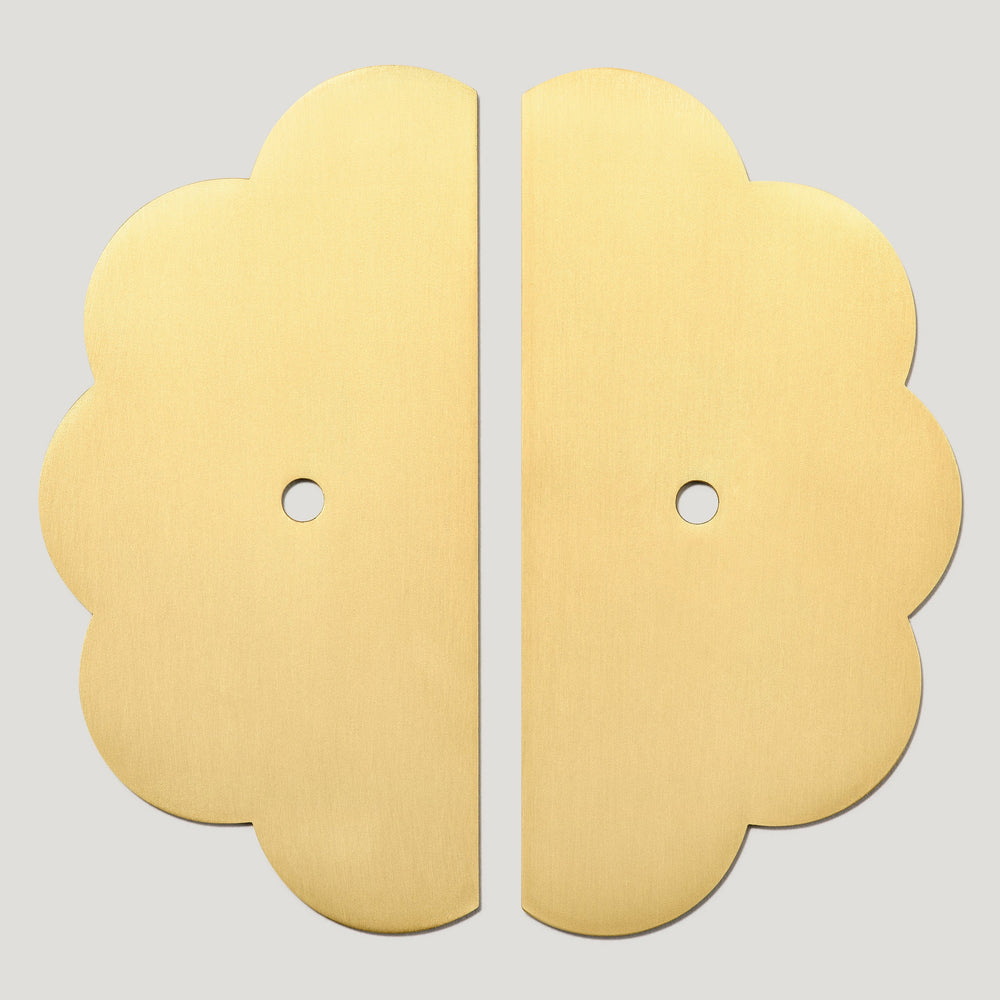 ADA Split Scallop Knob Backplates - Brass