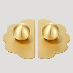 Plank Hardware ADA Split Scallop Knob Backplates - Brass