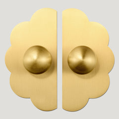 Plank Hardware ADA Split Scallop Knob Backplates - Brass