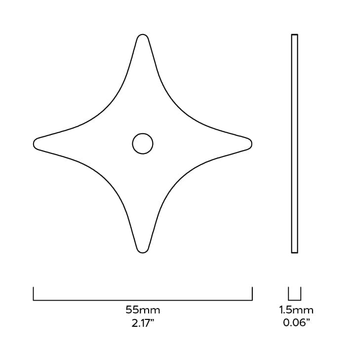 Plank Hardware ADA Star Cabinet Knob Backplate - Brass