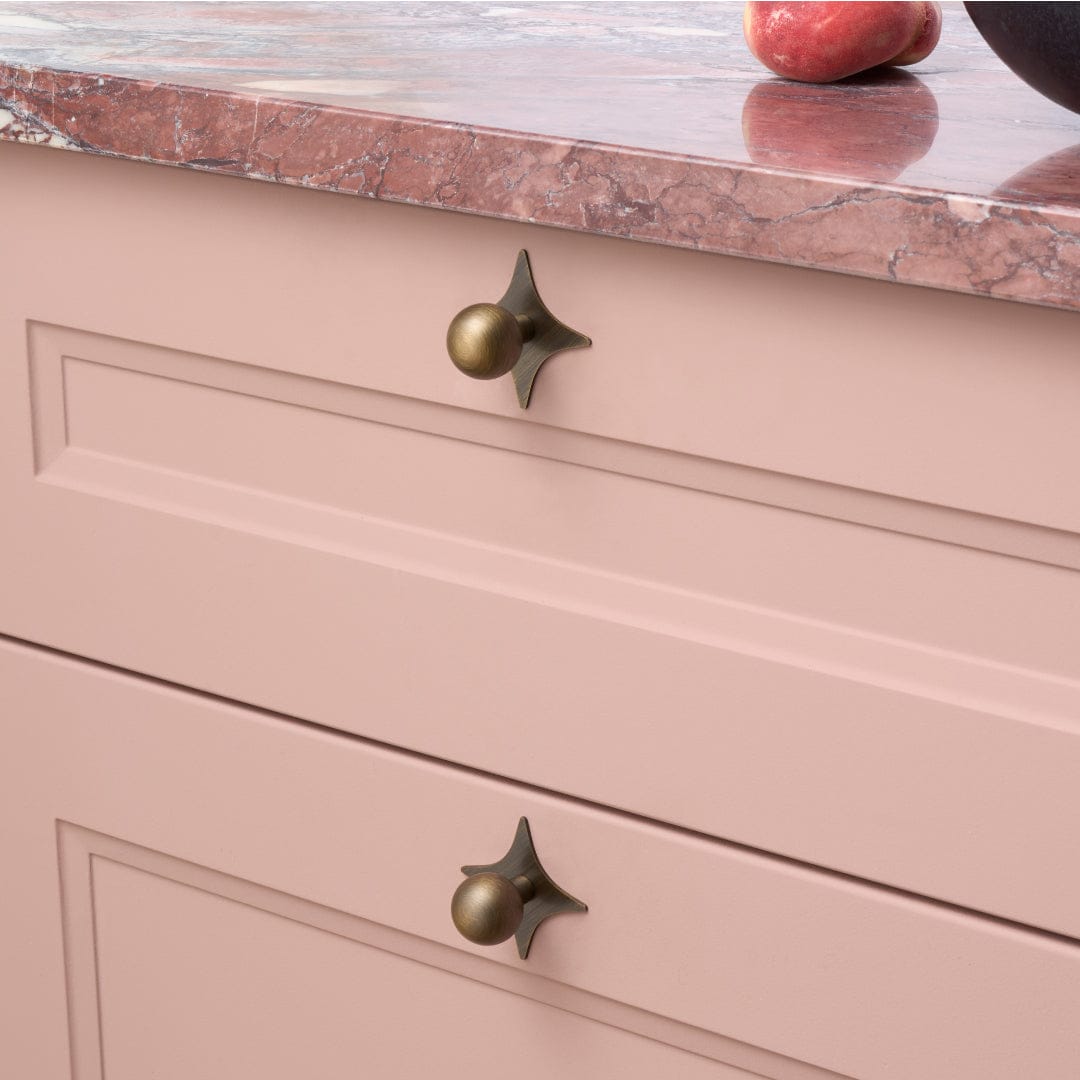 Plank Hardware ADA Star Knob Backplate - Antique Brass