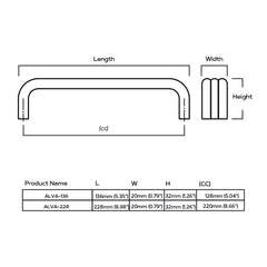 Plank Hardware alva tubular d bar pull black 43034000228631