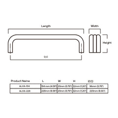 Plank Hardware ALVA Tubular D Bar Pull - Brass
