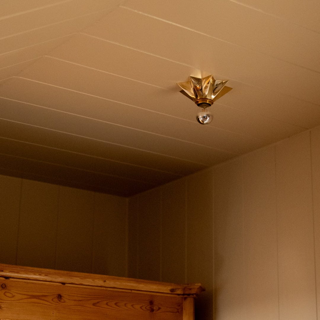 Plank Hardware ASTER Flush Mount Light - Unlacquered Brass