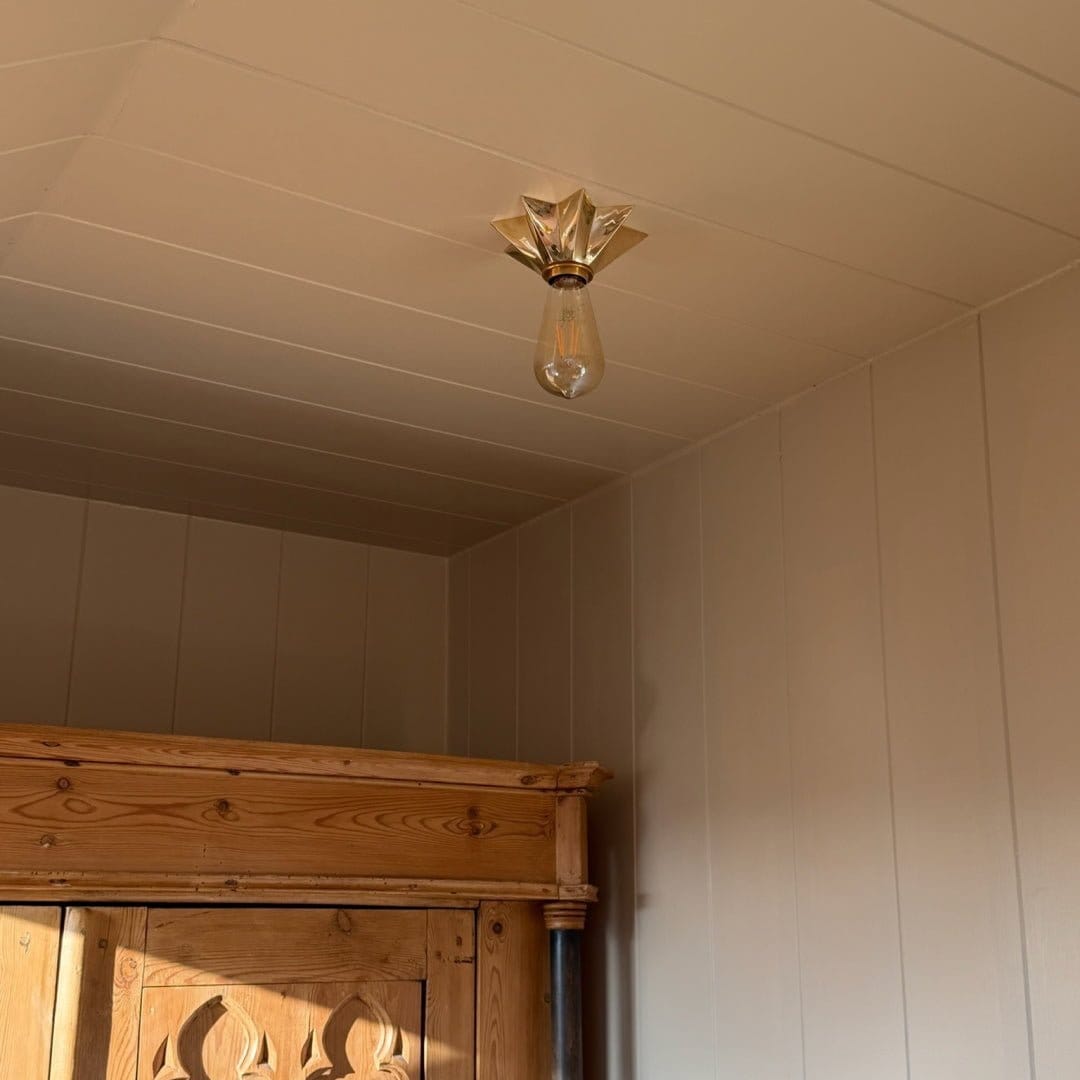 Plank Hardware ASTER Flush Mount Light - Unlacquered Brass