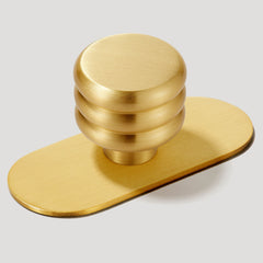 Plank Hardware Backplate with Knob ALVA Tubular Cabinet Knob - Brass
