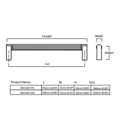 Plank Hardware becker grooved d bar pull antique brass 42320696705303