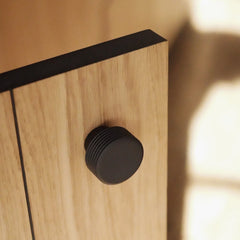 Plank Hardware bezel grooved cabinet knob black 40203683561751