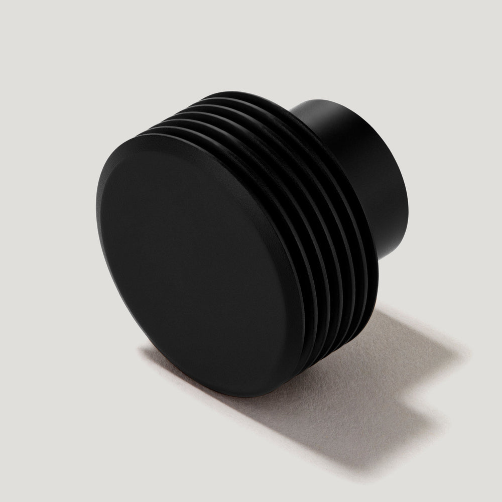 BEZEL Grooved Cabinet Knob - Black