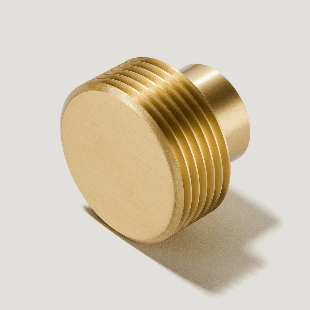 BEZEL Grooved Cabinet Knob - Brass