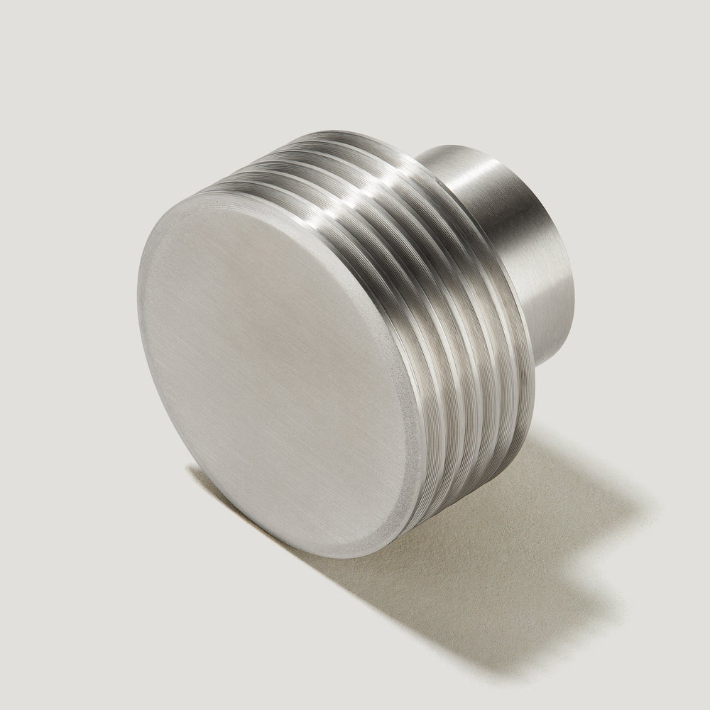 BEZEL Grooved Cabinet Knob - Stainless Steel