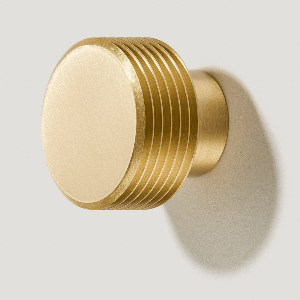 BEZEL Grooved Wall Hook - Brass