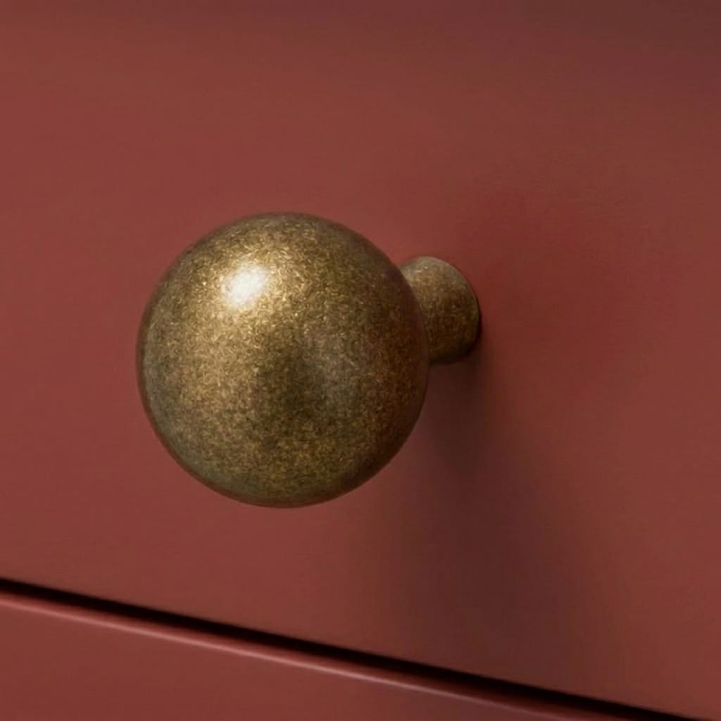 Plank Hardware BOBBIN Ball Cabinet Knob - Aged Brass