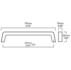 Plank Hardware bruno industrial pull mottled aluminum 41877660238103