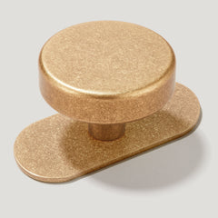 Plank Hardware cabinet knob with backplate hudson shaker cabinet knob aged brass 42975702286615