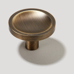 Plank Hardware cave round cabinet knob antique brass 41744809689367