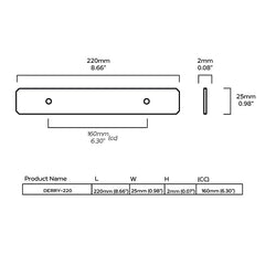 Plank Hardware derry pull backplate black 45598987256087