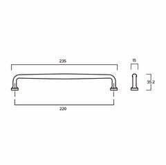 Plank Hardware ELIZA Pull with Ribbon Backplate - Brass