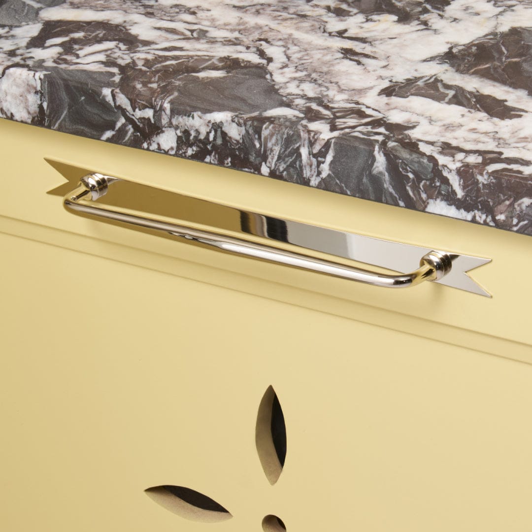 Plank Hardware ELIZA Pull with Ribbon Backplate - Polished Nickel