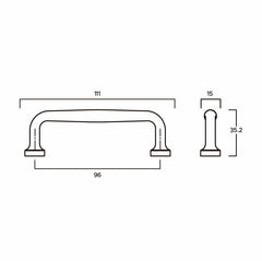 Plank Hardware ELIZA Pull with Ribbon Backplate - Unlacquered Brass
