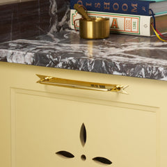 Plank Hardware ELIZA Pull with Ribbon Backplate - Unlacquered Brass