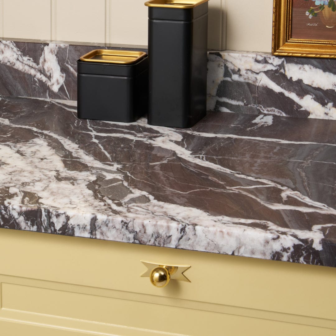 Plank Hardware ELIZA Ribbon Knob Backplate - Unlacquered Brass