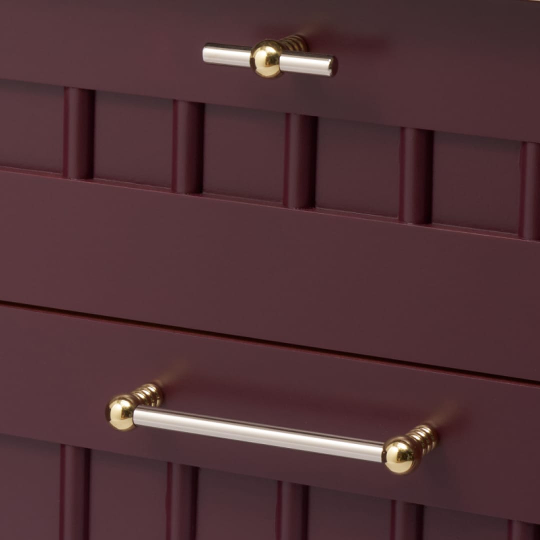 Plank Hardware ESBEN D Bar Pull - Polished Nickel & Unlacquered Brass