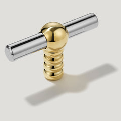 ESBEN Single T Pull - Polished Nickel & Unlacquered Brass
