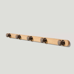 Plank Hardware FELIX Wooden Wall Mounted Coat Rack - Oak / Antique Brass