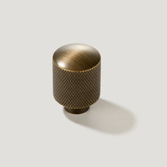 Plank Hardware franklin knurled button cabinet knob antique brass 40203673960727