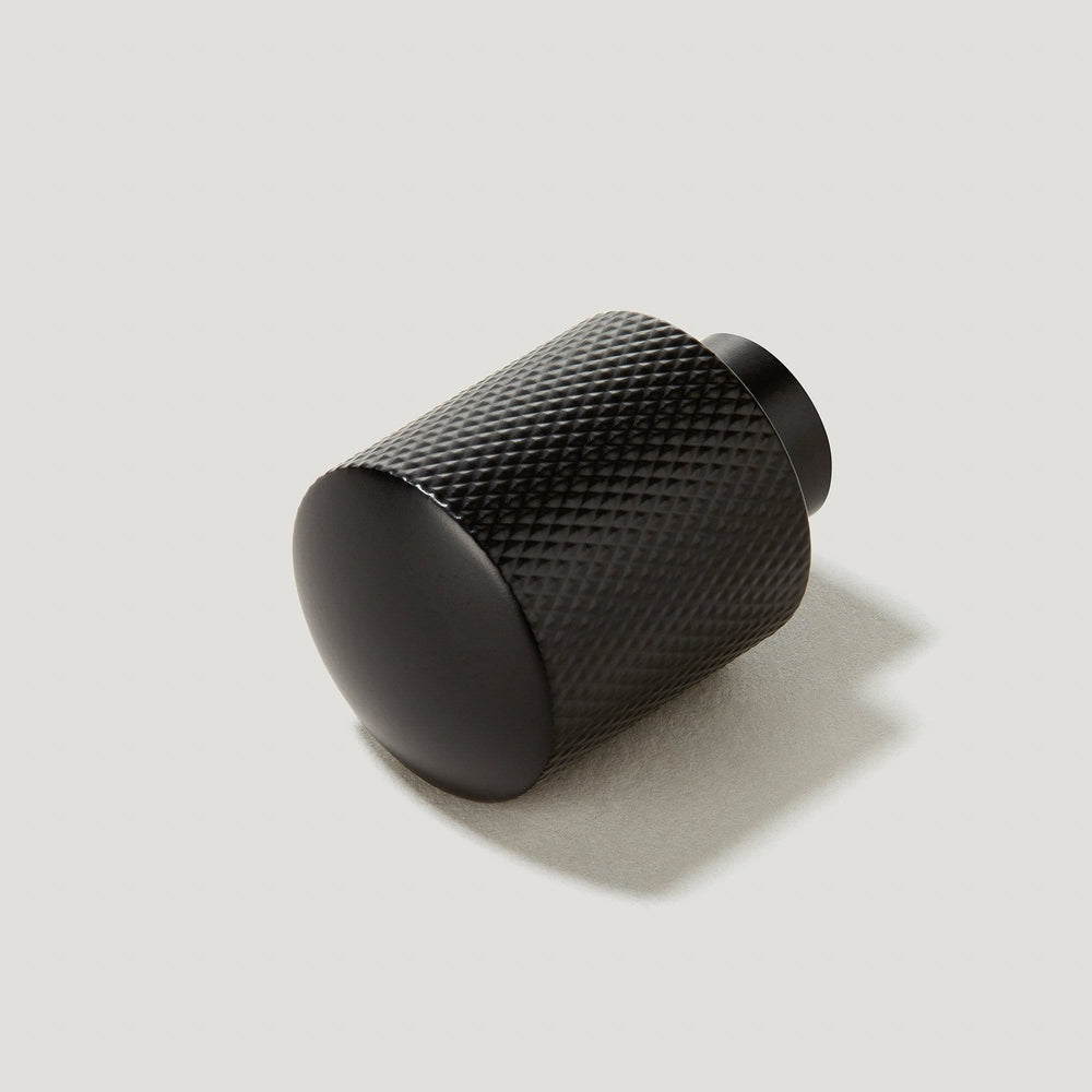 FRANKLIN Knurled Button Cabinet Knob - Black