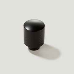 Plank Hardware FRANKLIN Knurled Button Cabinet Knob - Black