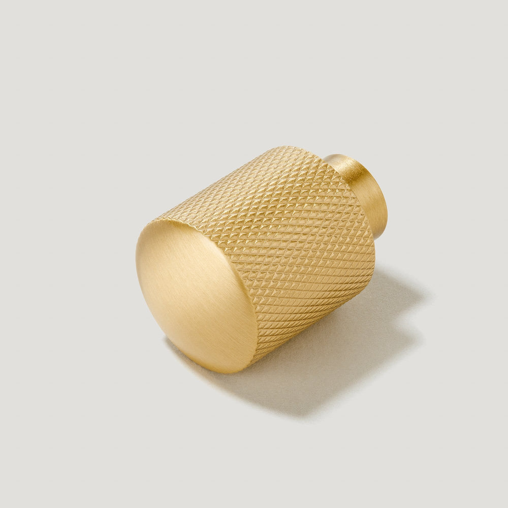 FRANKLIN Knurled Button Cabinet Knob - Brass