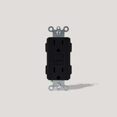 Plank Hardware GFCI Power Outlet 15A - Black