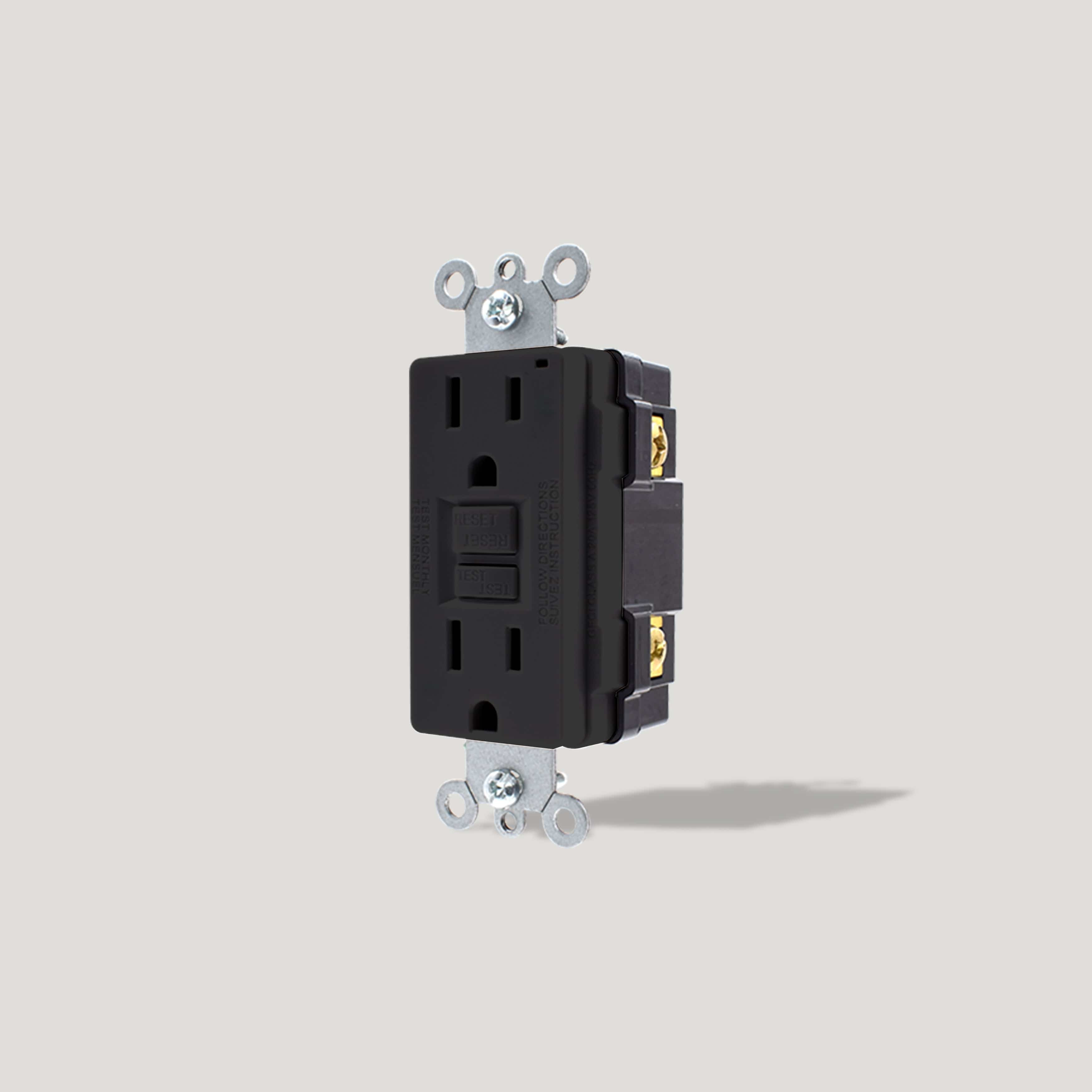 Plank Hardware GFCI Power Outlet 15A - Black