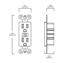 Plank Hardware GFCI Power Outlet 15A - White