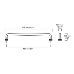 Plank Hardware GRAYSON Heavyweight Appliance Pull - Antique Brass