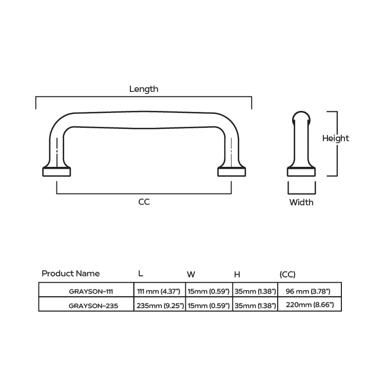 Plank Hardware GRAYSON Pull - Brass