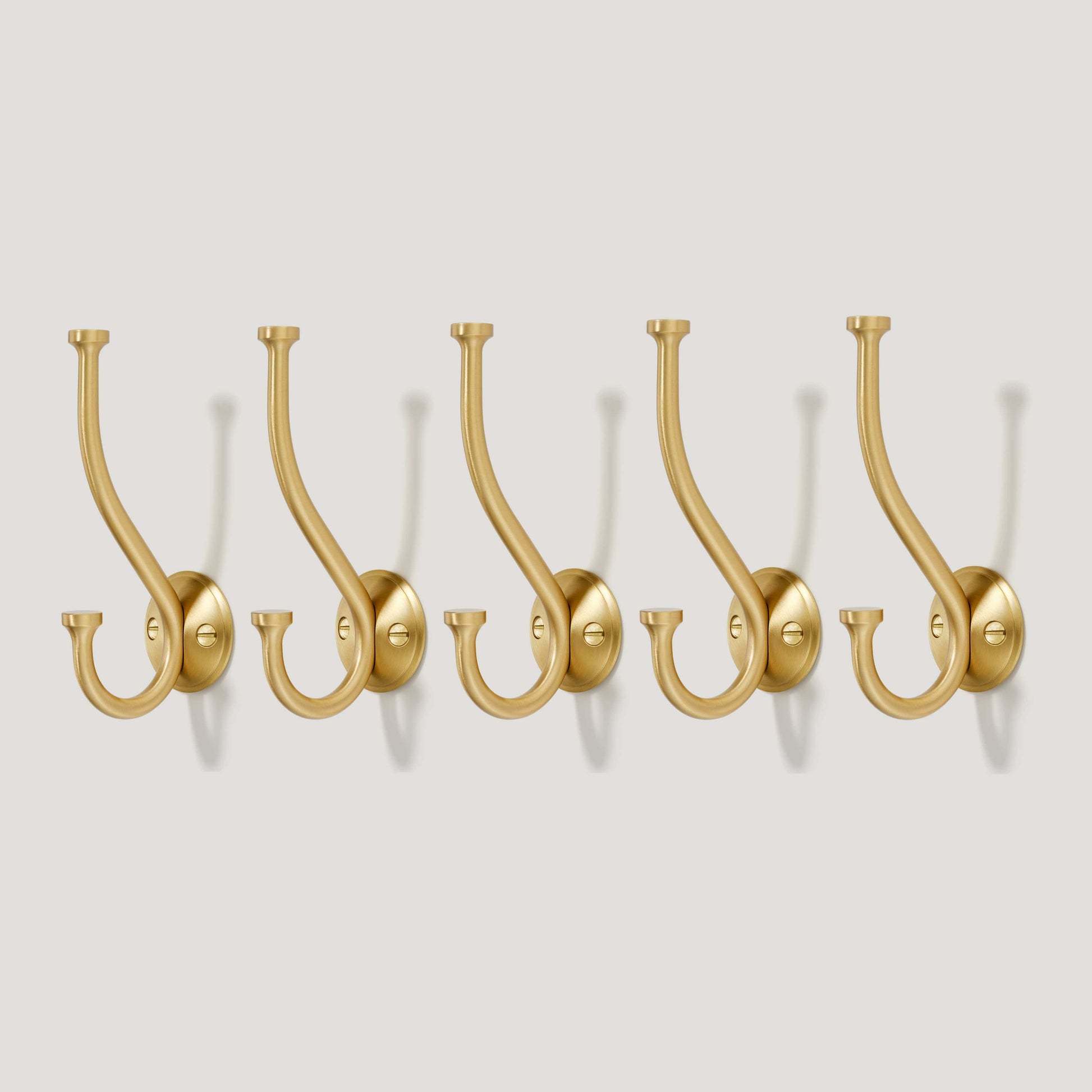 Plank Hardware GRAYSON Shaker Double Fixing Hook - Brass