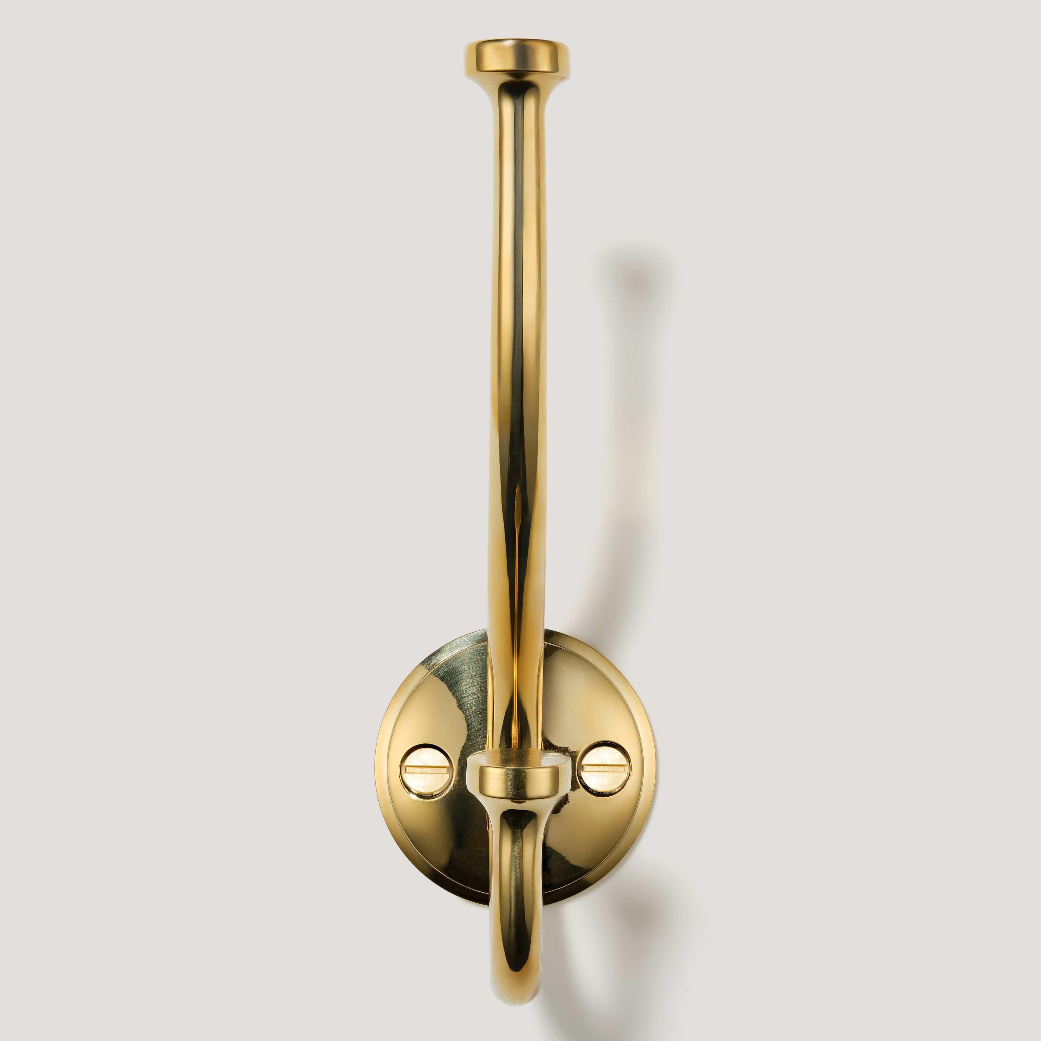 Plank Hardware GRAYSON Shaker Double Fixing Hook - Unlacquered Brass