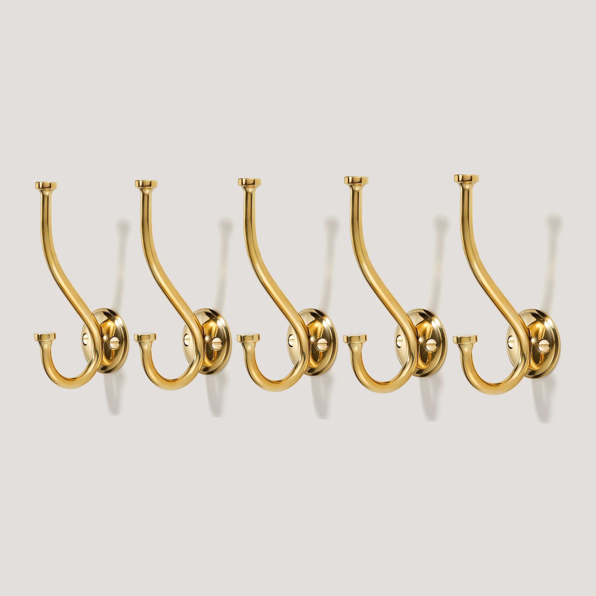 Plank Hardware GRAYSON Shaker Double Fixing Hook - Unlacquered Brass