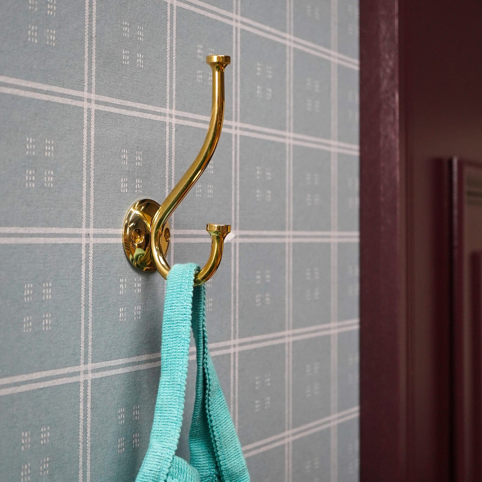 Plank Hardware GRAYSON Shaker Double Fixing Hook - Unlacquered Brass