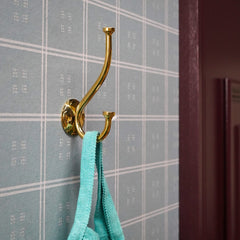 Plank Hardware GRAYSON Shaker Double Fixing Hook - Unlacquered Brass