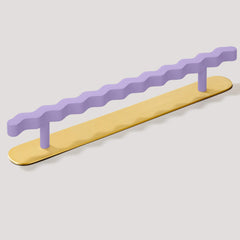 Plank Hardware Handle with Backplate SQUIGGLE T Bar Pull - Soft Lilac