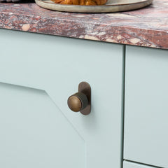 Plank Hardware HUMBOLDT Knurled Button Cabinet Knob - Antique Brass