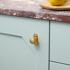 Plank Hardware HUMBOLDT Knurled Button Cabinet Knob - Brass