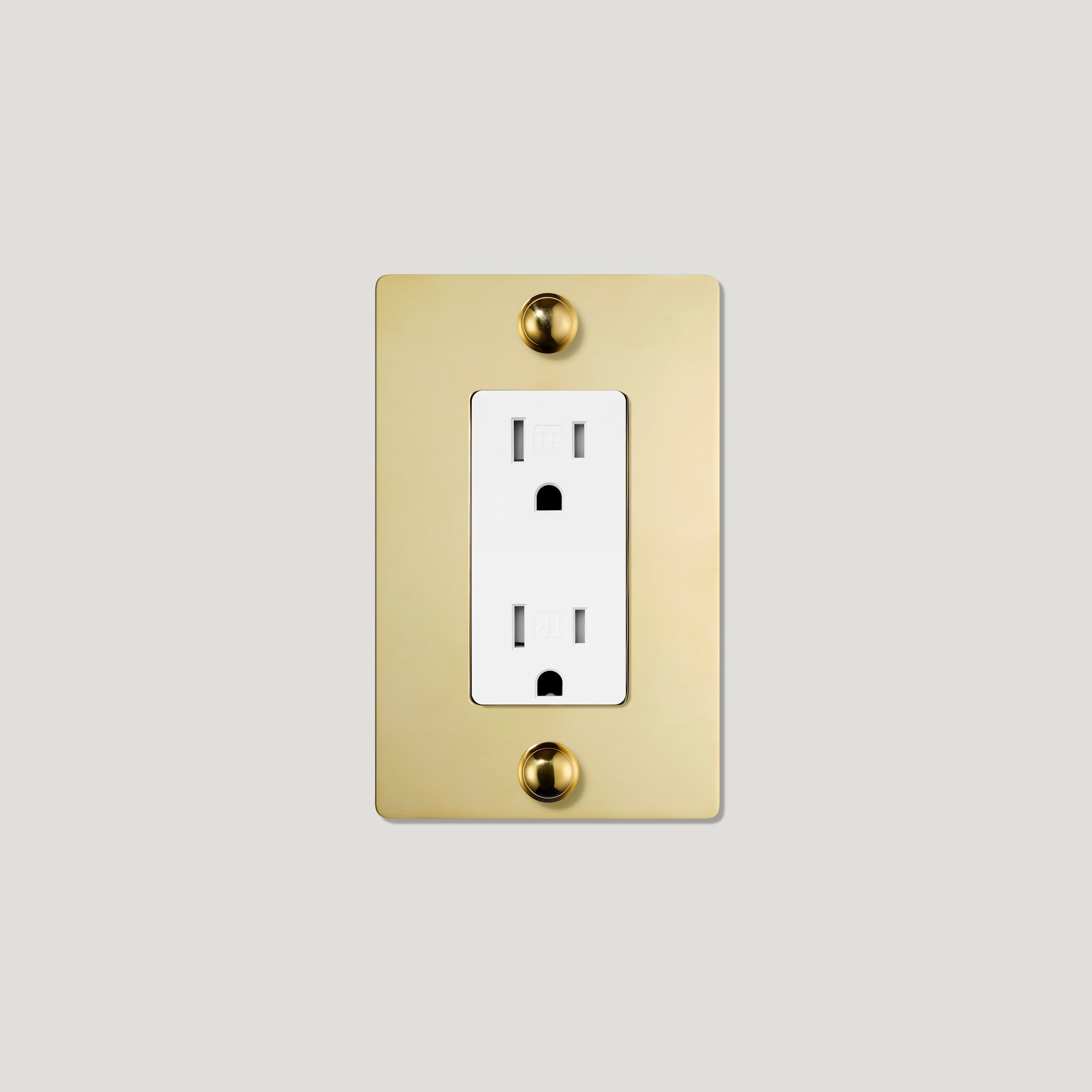 Plank Hardware JASPER 1G 15A Outlet - Unlacquered Brass