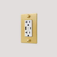 Plank Hardware JASPER 1G 20A USB Outlet - Brass