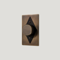 Plank Hardware JASPER 1G Diamond Dimmer Switch - Antique Brass / Blackened Bronze
